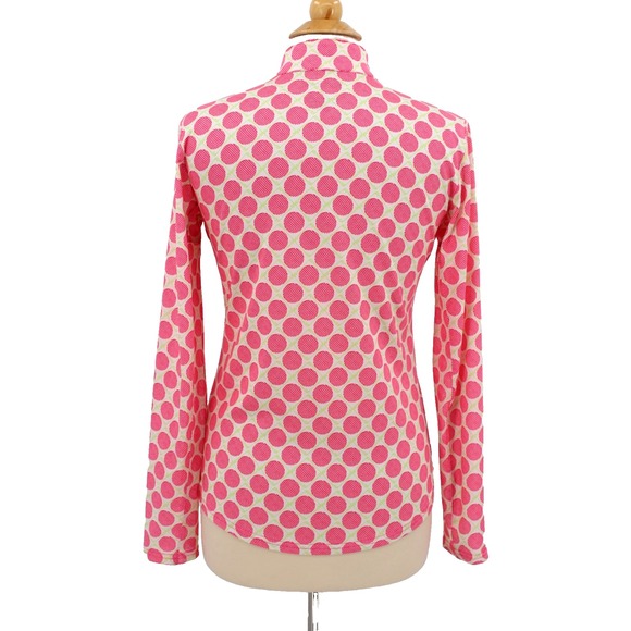 SanSoleil 1/4 Zip Long Sleeve Top‎ womens Small Pink Golf Balls Print UPF 50 - Picture 4 of 9